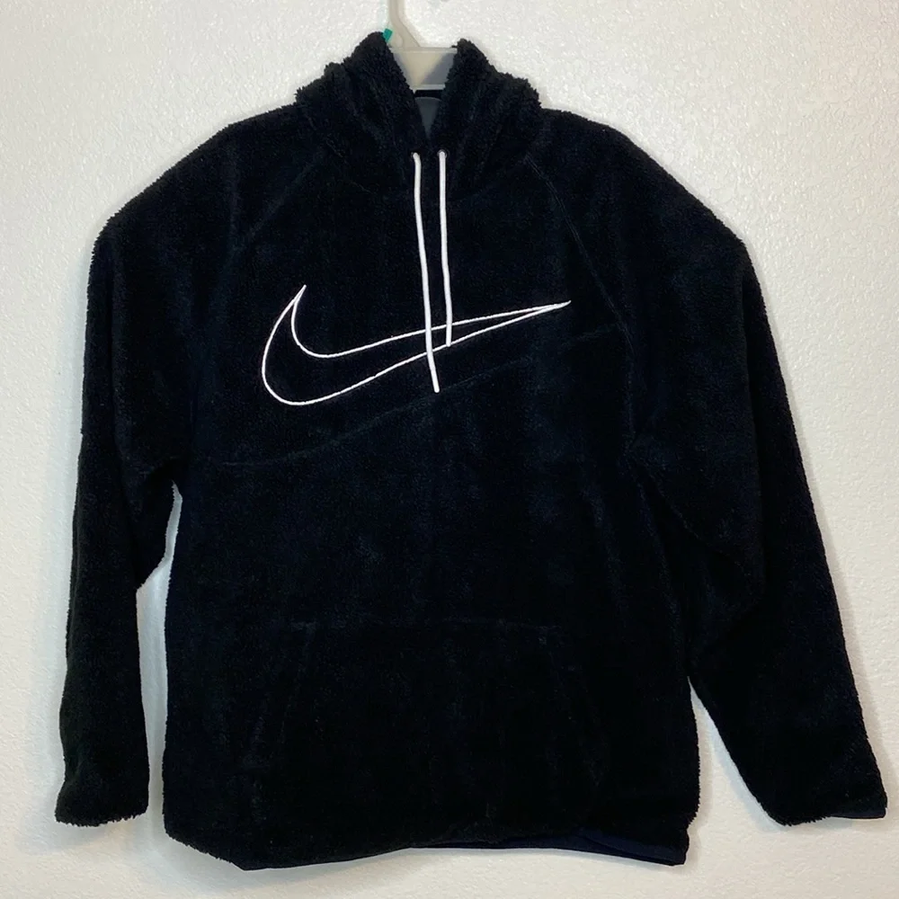Nike Men’s Black Sherpa Pullover Hoodie Size L